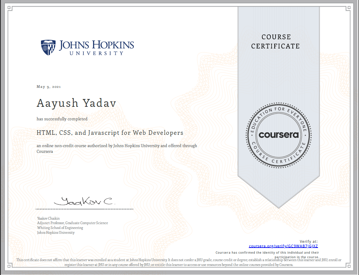 HTML, CSS, and Javascript for Web Developers